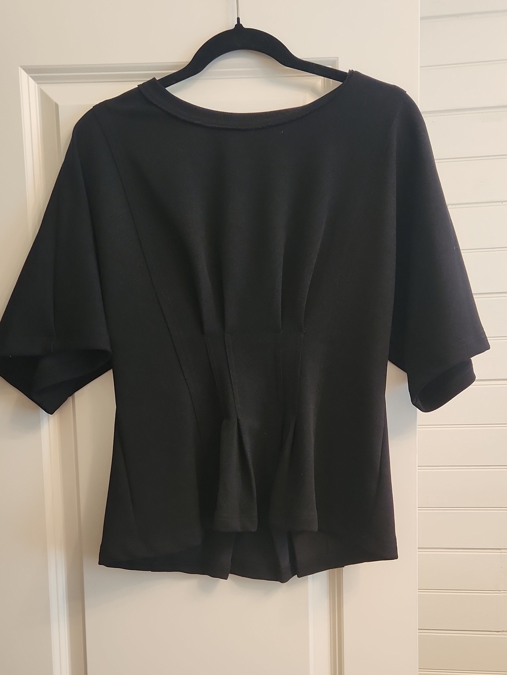 glam Black Short-Sleeve Peplum Tee